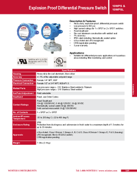 Thumbnail of document Data Sheet - 10WPS Explosion Proof Differential Press. Switch